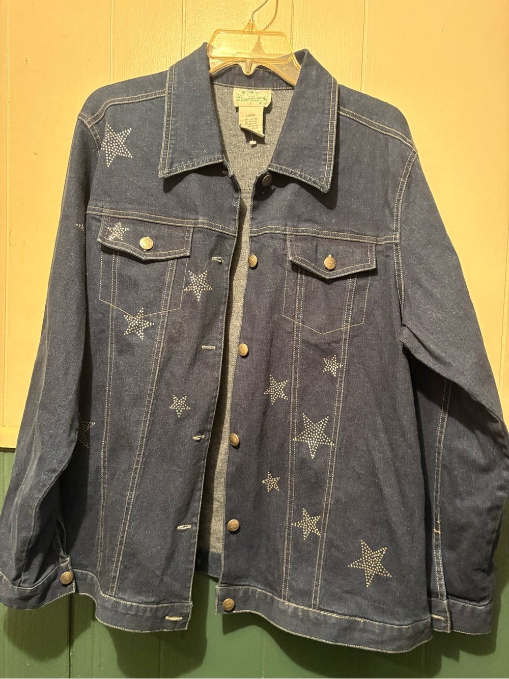 Quacker Factory Dark Blue Denim Star Jacket